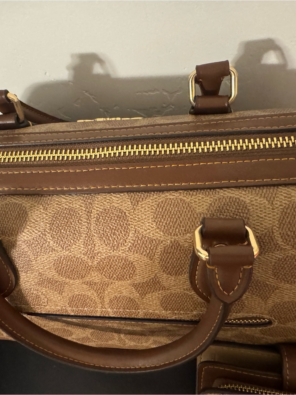 Coach Brown Signature Rowan Satchel Bag with Matching Wallet - Picture 9 of 12